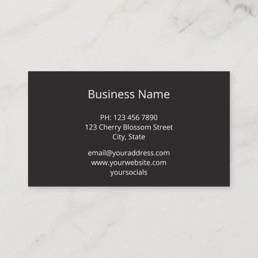 Business-Foto für Nachtschwärmer Elegant Visitenkarte (Rückseite)