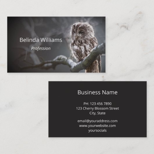 Business-Foto für Nachtschwärmer Elegant Visitenkarte (Vorne/Hinten)