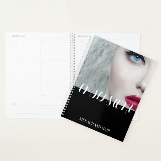 Business-Foto mit QR-Code-Schwarz-weißen Planern Planer (Anzeige)