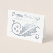 Business Foto Weihnachten Holly Happy Holidays Folienkarte (Vorderseite)