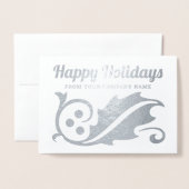 Business Foto Weihnachten Holly Happy Holidays Folienkarte (Vorderseite mit Umschlag)