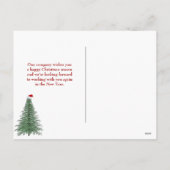 Business Frohe Weihnachtsgrüße auf Büffel kariert Feiertagspostkarte (Rückseite)