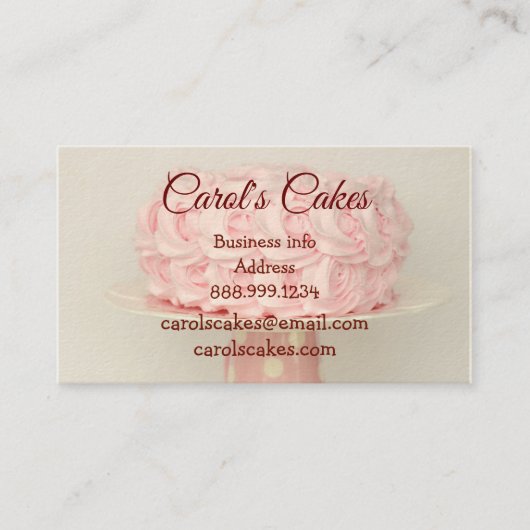 Business für maßgeschneiderte Cake & Wedding Cake  Visitenkarte (Vorderseite)