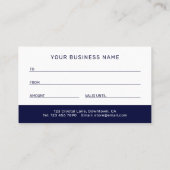 Business Gift Card | Elegant Navy Blue Telefonnummerkarte (Rückseite)