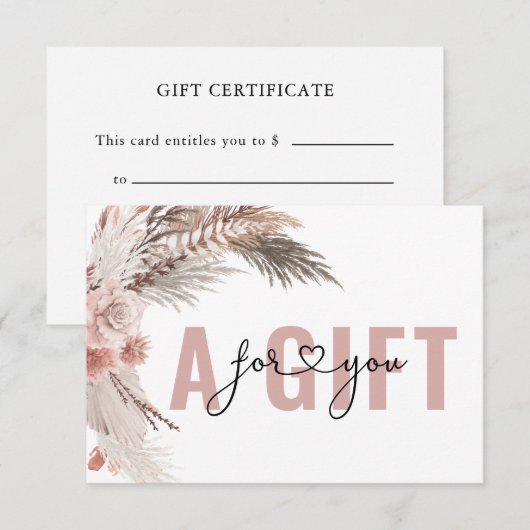 BUSINESS GIFT CERTIFICATE | BOHO (Vorne/Hinten)