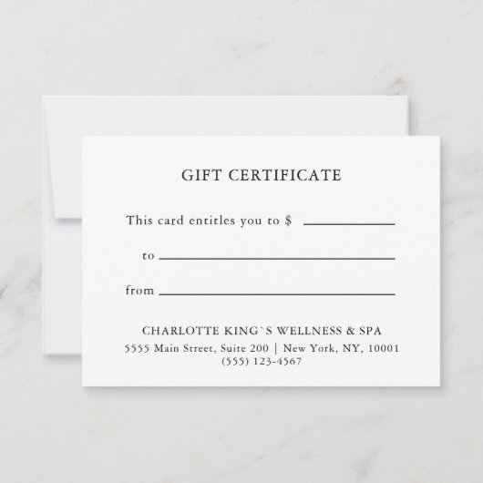 BUSINESS GIFT CERTIFICATE | BOHO (Rückseite)