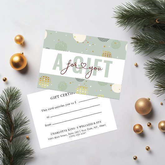 BUSINESS GIFT CERTIFICATE | Christmas Pattern