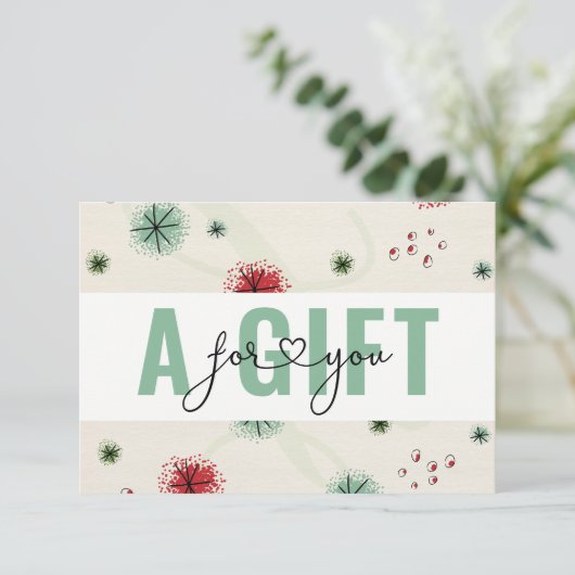 BUSINESS GIFT CERTIFICATE | Christmas Snow Pattern (Stehend Vorderseite)