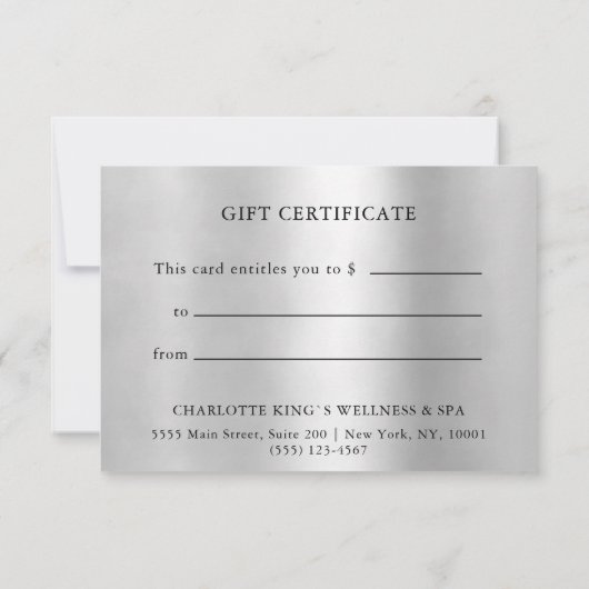 BUSINESS GIFT CERTIFICATE | Gold (Rückseite)