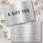 BUSINESS GIFT CERTIFICATE | Gold
