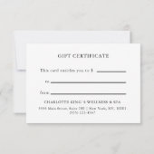 BUSINESS GIFT CERTIFICATE | Modern | Ribbon | (Rückseite)