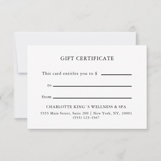BUSINESS GIFT CERTIFICATE | Modern | Ribbon | (Rückseite)