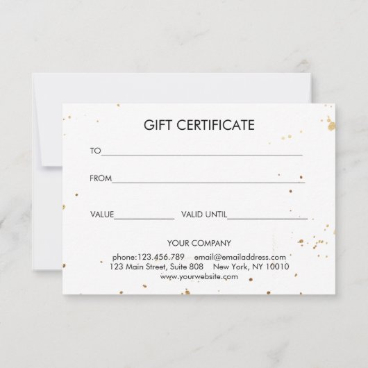 BUSINESS GIFT CERTIFICATE | Modern Watercolour (Rückseite)