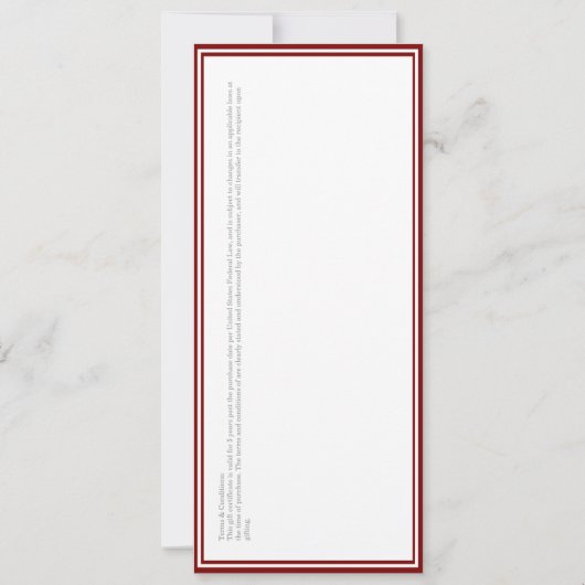 Business Gift Certificate - Printed Template (Rückseite)