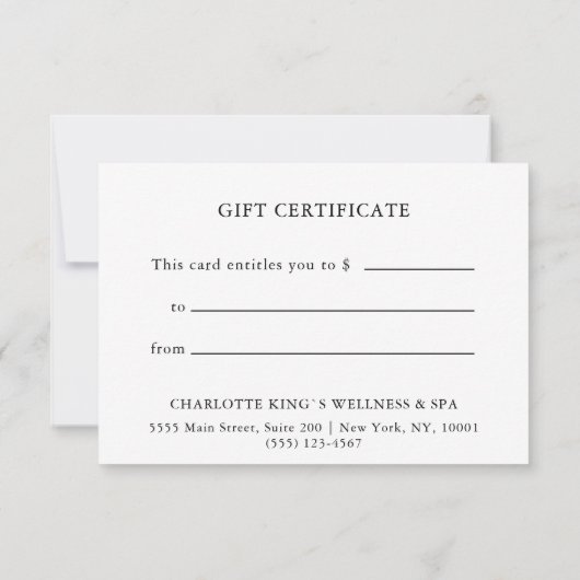 BUSINESS GIFT CERTIFICATE | Red Gold Dots (Rückseite)