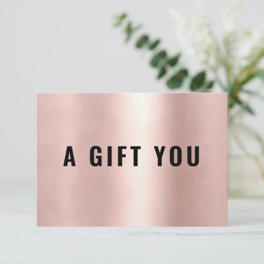 BUSINESS GIFT CERTIFICATE | Rosegold (Stehend Vorderseite)