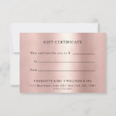 BUSINESS GIFT CERTIFICATE | Rosegold (Rückseite)