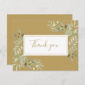 Business Gold Vielen Dank Spring Blätter Card Dankeskarte (Vorne/Hinten)