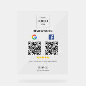 Business Google Facebook QR-Code Acrylschild (Vorderseite)