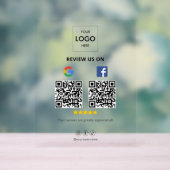 Business Google Facebook QR-Code Acrylschild (Neutral)