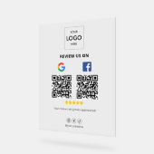 Business Google Facebook QR-Code Acrylschild (Winkel)