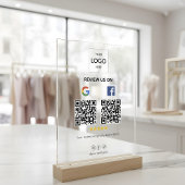 Business Google Facebook QR-Code Acrylschild