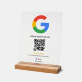 Business Google Review Tabletop Sign l QR Code Acrylschild (Winkel)