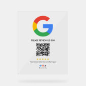 Business Google Review Tabletop Sign l QR Code Acrylschild (Vorderseite)