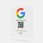 Business Google Review Tabletop Sign l QR Code Acrylschild (Winkel)
