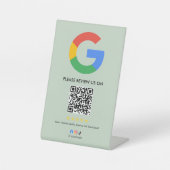 Business Google Review Tabletop Sign l QR Code Sockelschild (Vorderseite)