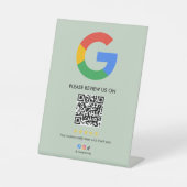 Business Google Review Tabletop Sign l QR Code Sockelschild (Vorderseite)