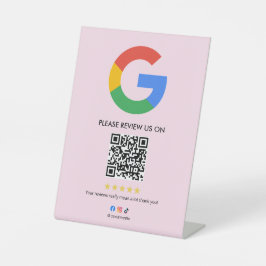 Business Google Review Tabletop Sign l QR Code Sockelschild