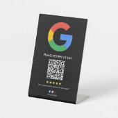 Business Google Review Tabletop Sign l QR Code Sockelschild (Vorderseite)