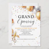 Business Grand Opening Balloons & Ribbon Cutting Einladung (Vorderseite)