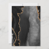 Business Grand Opening Black Gold Agate Dark Einladung (Rückseite)