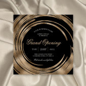 Business Grand Opening Chic Black & Gold Glitter Einladung