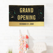 Business Grand Opening Gold Glitzer & Confetti Banner (Insitu)