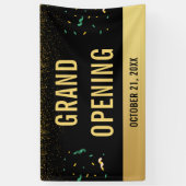 Business Grand Opening Gold Glitzer & Confetti Banner (Vertikal)
