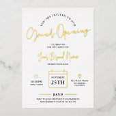 Business Grand Opening Luxus Minimal Gold Folieneinladung (Vorderseite)