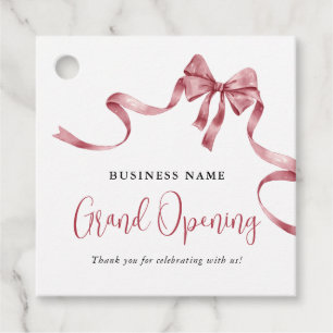Business Grand Opening Modern Red Ribbon Geschenkanhänger