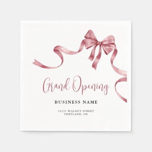 Business Grand Opening Modern Ribbon Serviette (Vorderseite)