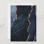 Business Grand Opening Navy Rose Gold Agate Dark Einladung (Rückseite)
