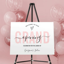 Business Grand Opening Rosa Modernes Elegantes
