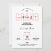 Business Grand Opening Rosa Modernes Elegantes Einladung (Vorderseite)