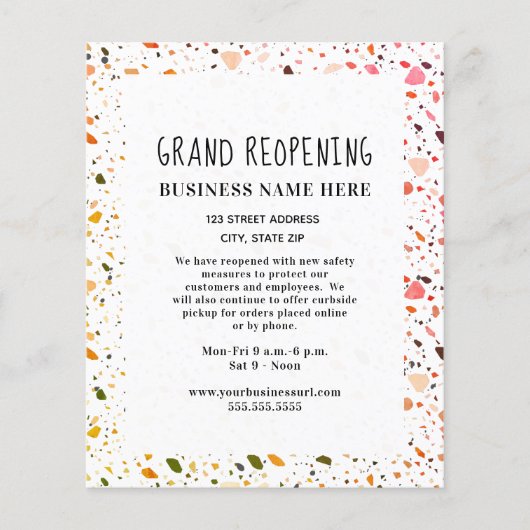 Business Grand Relaunch Covid Safety Terrazzo Flyer (Vorne)