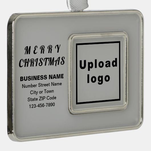 Business Gray Gerahmt Rectangle Weihnachtsdekorati Rahmen-Ornament Silber (Rechts)