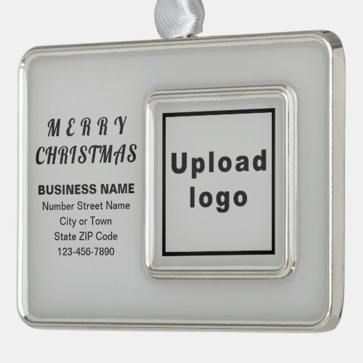 Business Gray Gerahmt Rectangle Weihnachtsdekorati Rahmen-Ornament Silber (Links)