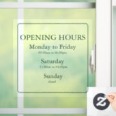 Business Green Opening Hours Sign | Window Cling Fensteraufkleber (Zuhause)