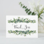 Business Green White Blume Vielen Dank Dankeskarte (Stehend Vorderseite)