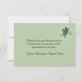 Business Green White Blume Vielen Dank Dankeskarte (Rückseite)
